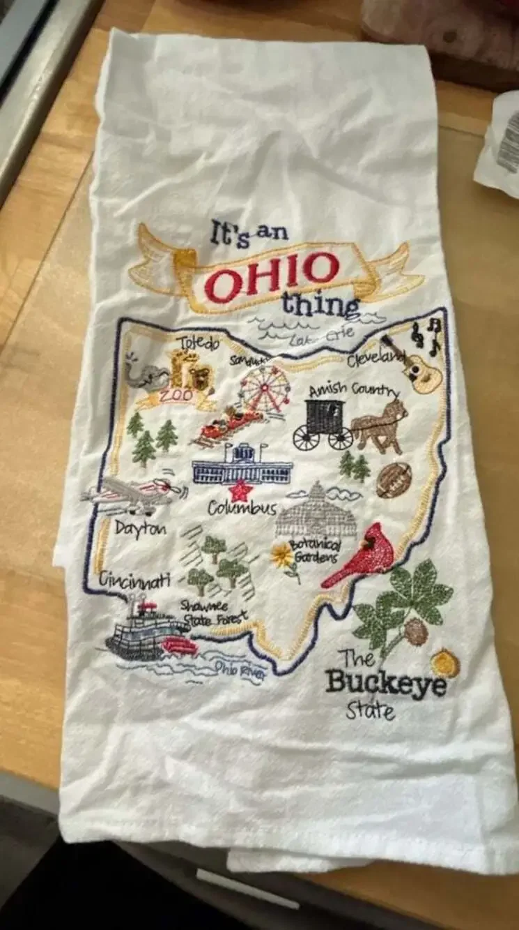Kay Dee Designs It's An Ohio Thing Embroidered Decorative Kitchen Tea Towel